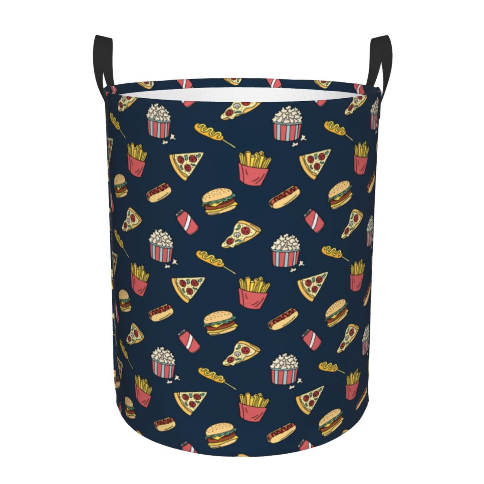 Large Laundry Basket with Handles - Fastfood Kids Baby Dirty Clothes Laundry Hamper for Bedroom Aesthetic