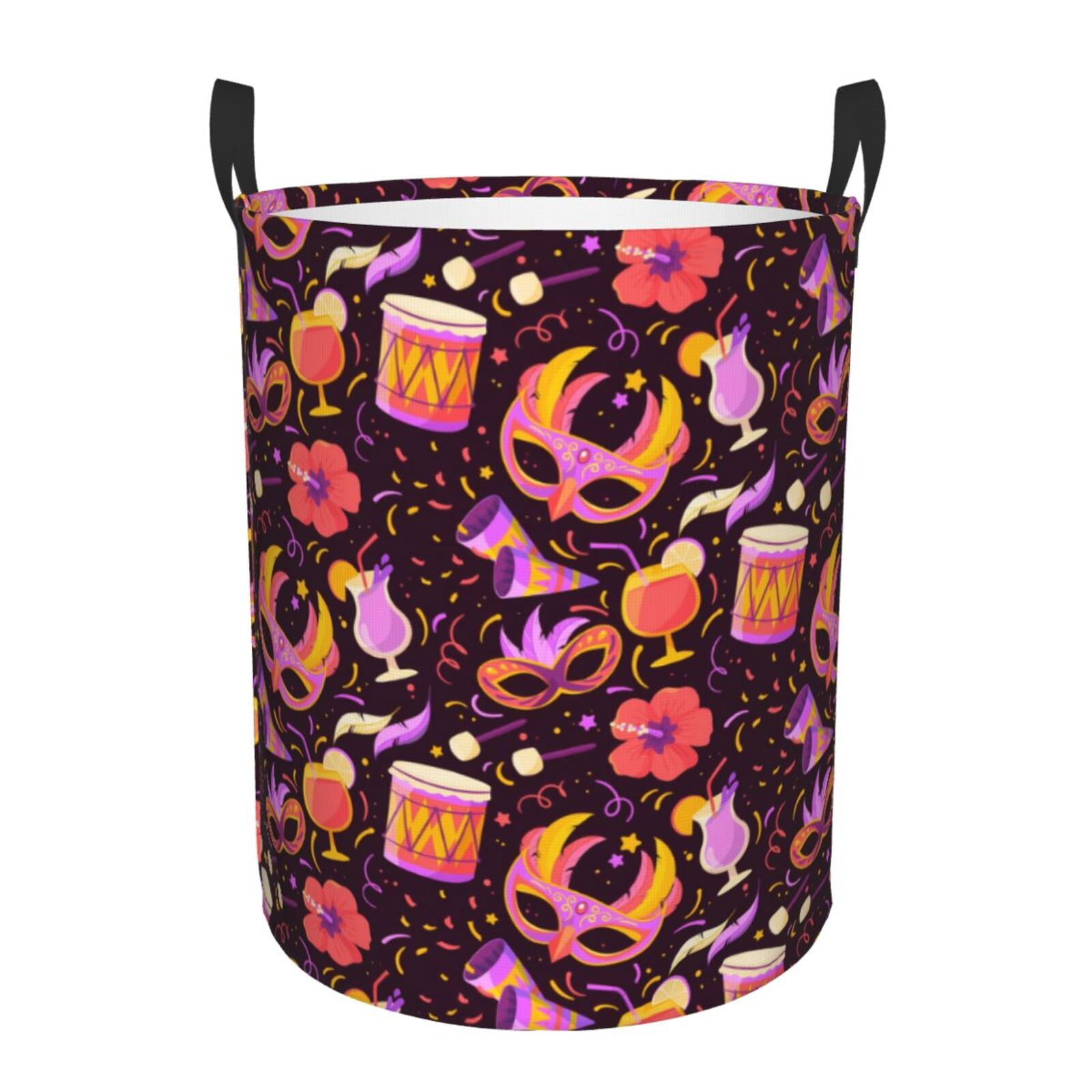 Large Laundry Basket with Handles - Festive Carnival Party Elements Kids Baby Dirty Clothes Laundry Hamper for Bedroom Aesthetic