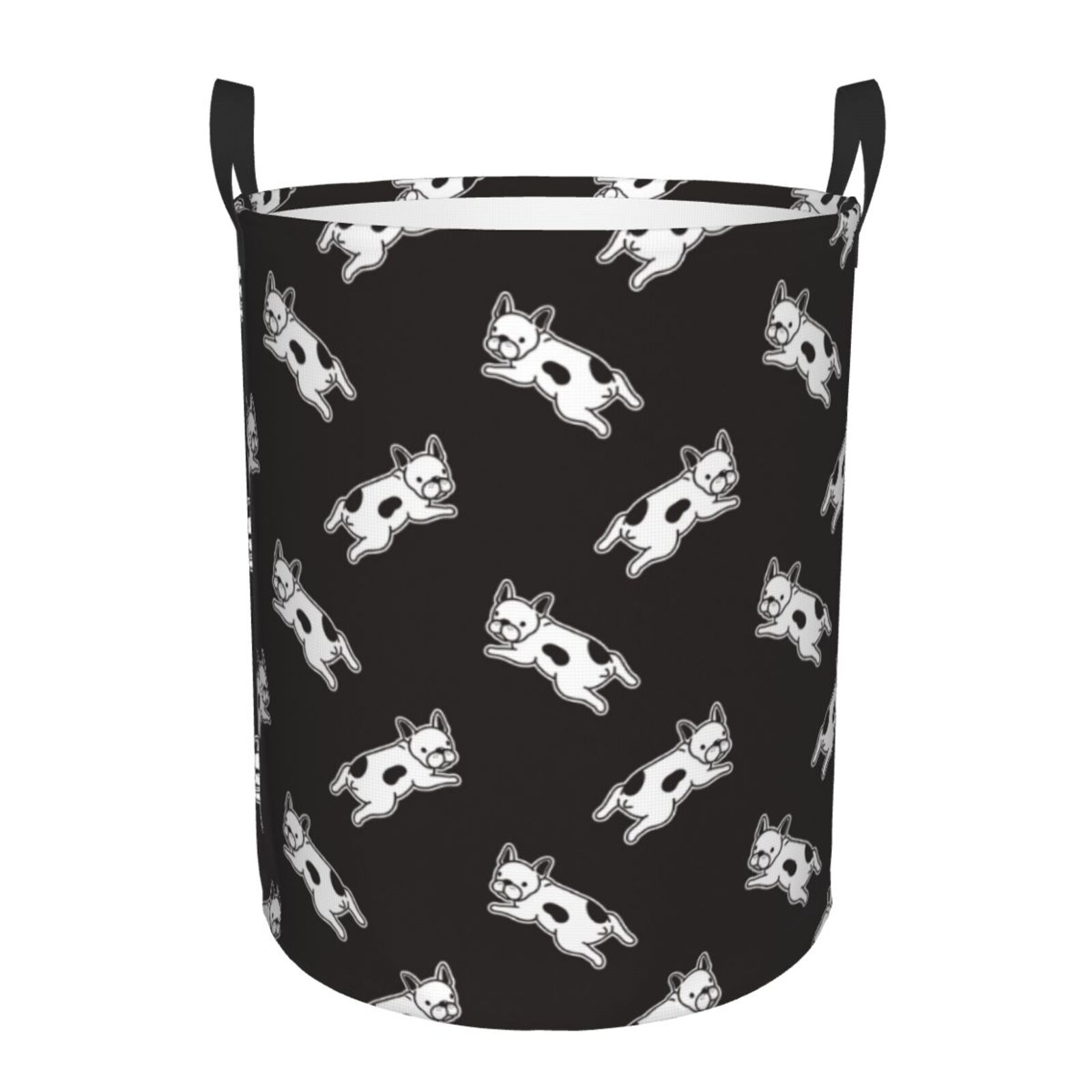 Large Laundry Basket with Handles - Funny Cute French Bulldog_A Kids Baby Dirty Clothes Laundry Hamper for Bedroom Aesthetic