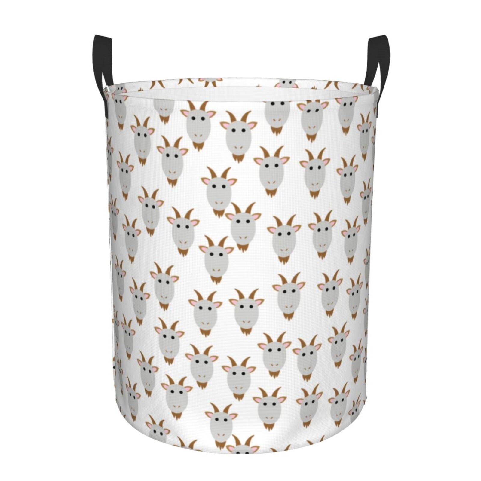 Large Laundry Basket with Handles - Funny Cute Sheep Head White Kids Baby Dirty Clothes Laundry Hamper for Bedroom Aesthetic