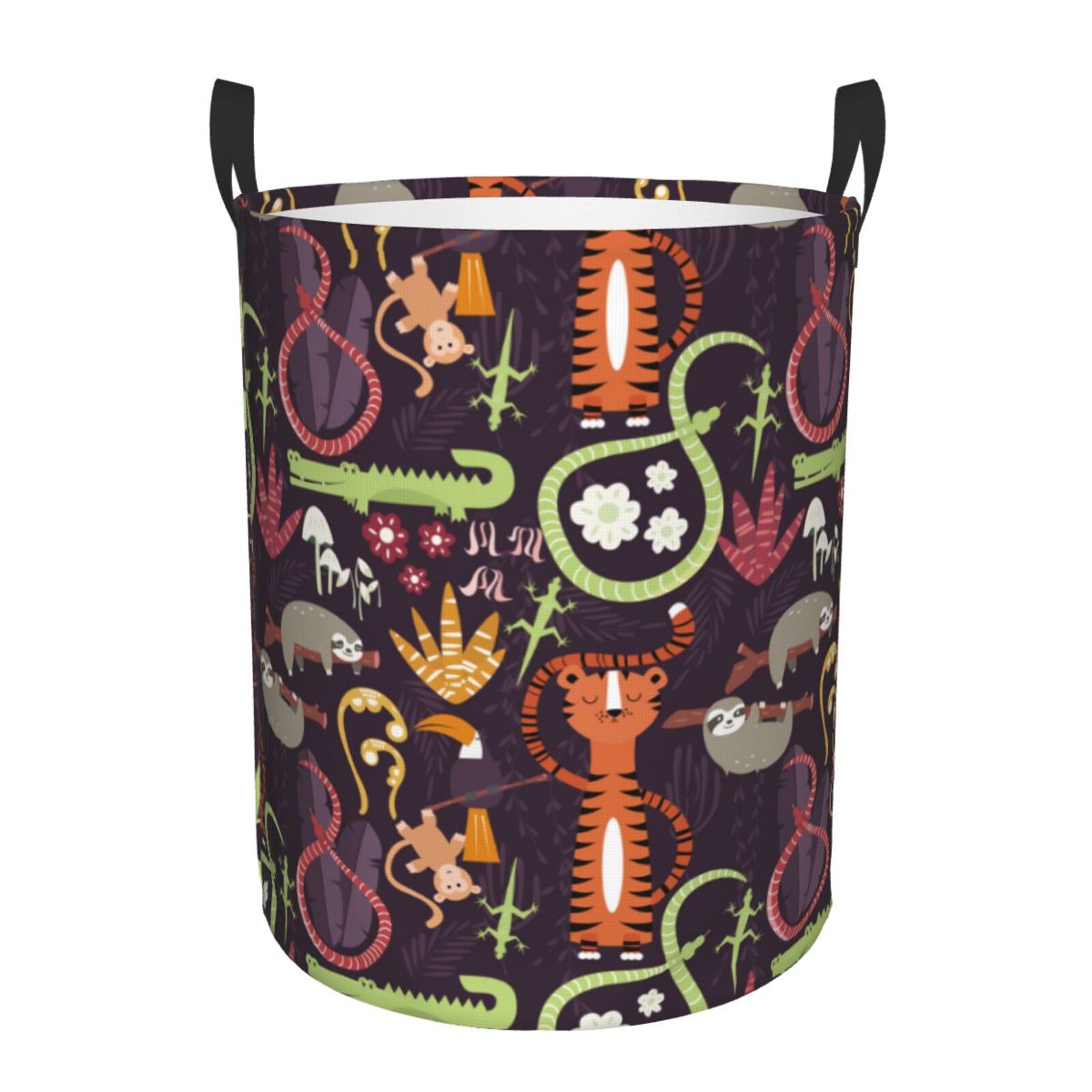 Large Laundry Basket with Handles - Funny tiger sloth Kids Baby Dirty Clothes Laundry Hamper for Bedroom Aesthetic