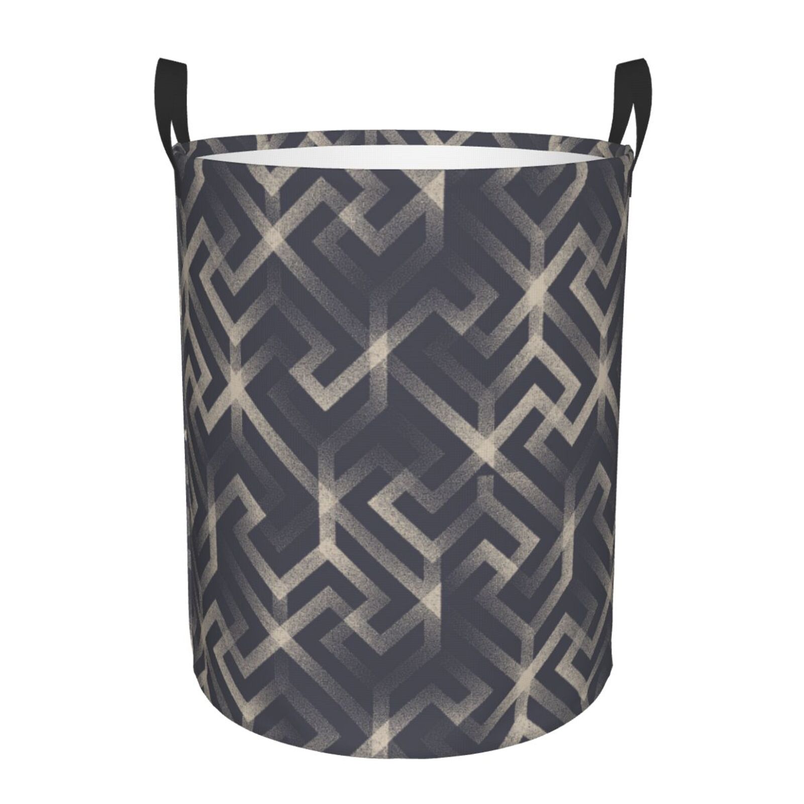 Large Laundry Basket with Handles - Geometric Labyrinth Patterns Kids Baby Dirty Clothes Laundry Hamper for Bedroom Aesthetic