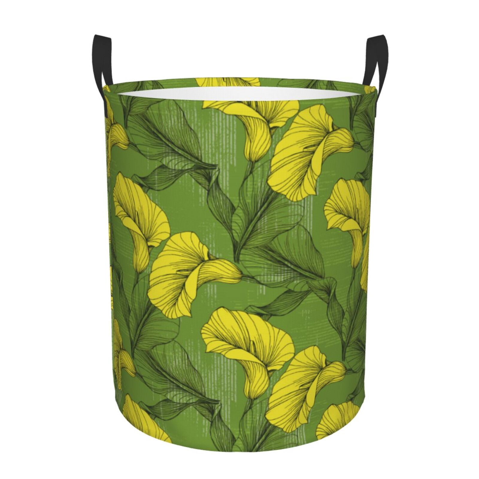 Large Laundry Basket with Handles - Gorgeous Calla Lily Flowers A Kids Baby Dirty Clothes Laundry Hamper for Bedroom Aesthetic