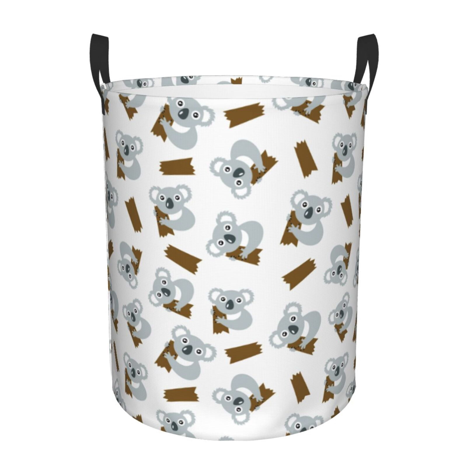 Large Laundry Basket with Handles - Grey Koala Kids Baby Dirty Clothes Laundry Hamper for Bedroom Aesthetic