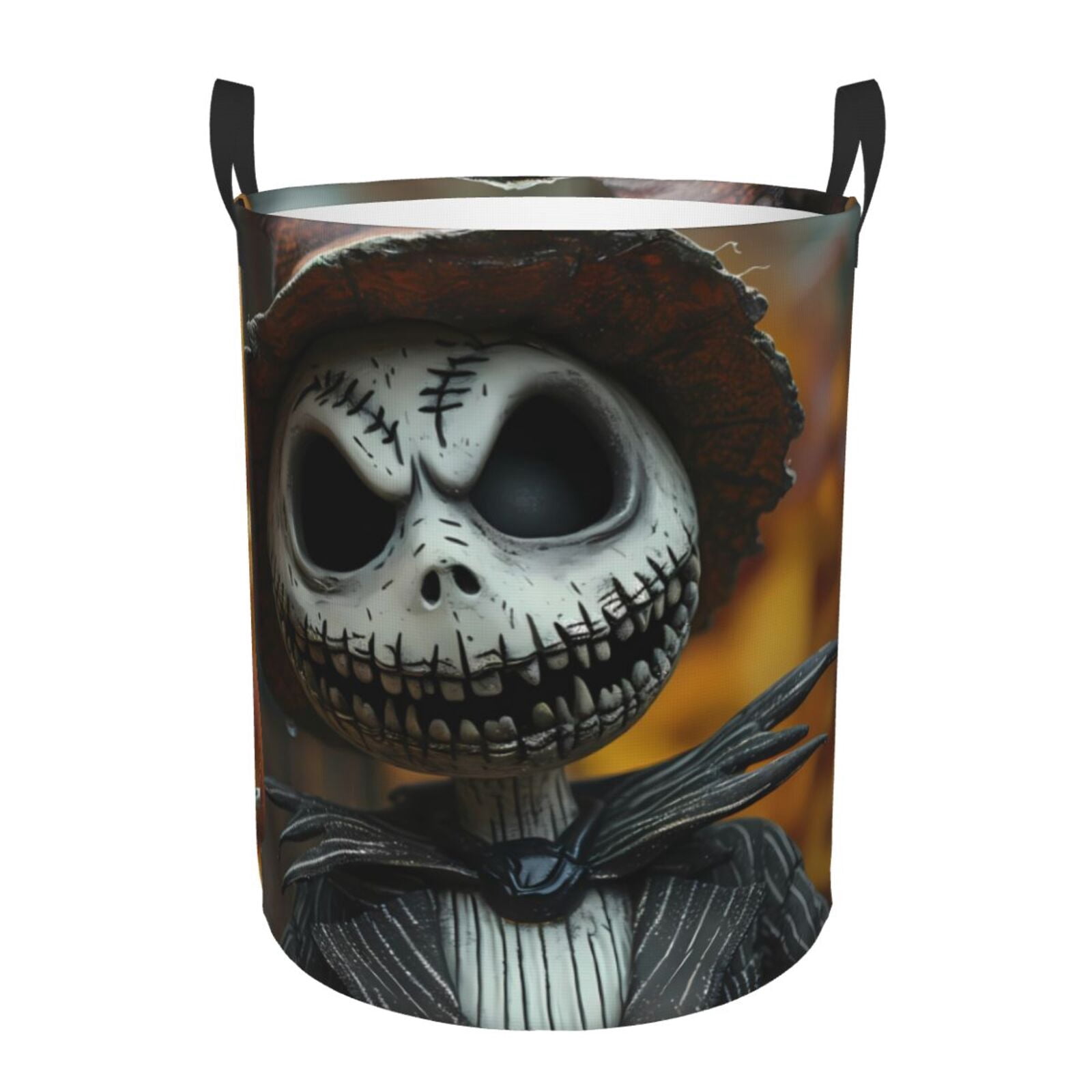 Large Laundry Basket with Handles - Halloween Funny Skeleton Kids Baby Dirty Clothes Laundry Hamper for Bedroom Aesthetic