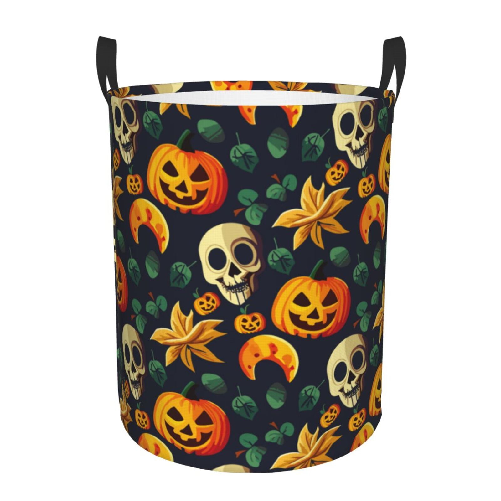 Large Laundry Basket with Handles - Halloween Skull Kids Baby Dirty Clothes Laundry Hamper for Bedroom Aesthetic