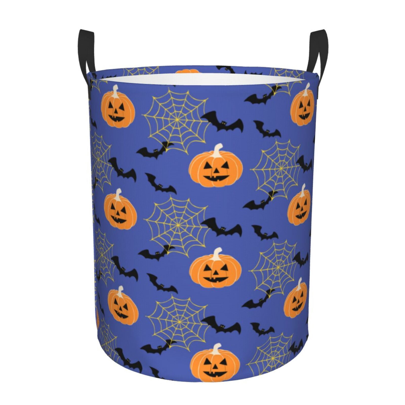 Large Laundry Basket with Handles - Halloween bats Lantern spiderweb Kids Baby Dirty Clothes Laundry Hamper for Bedroom Aesthetic