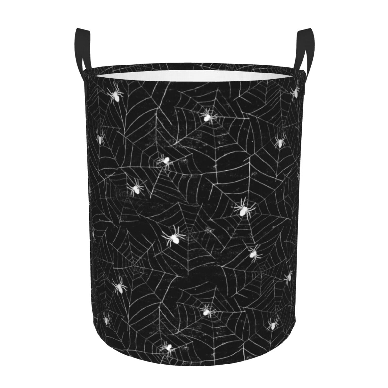 Large Laundry Basket with Handles - Halloween spiderwebs black Kids Baby Dirty Clothes Laundry Hamper for Bedroom Aesthetic