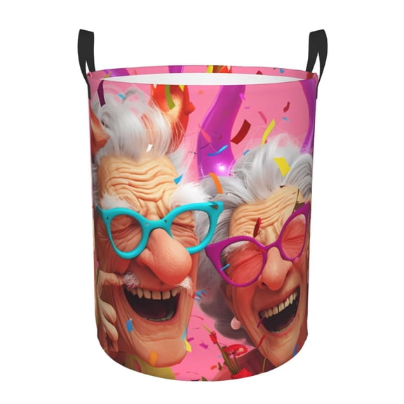 Large Laundry Basket with Handles - Happy Birthday No.104 Kids Baby Dirty Clothes Laundry Hamper for Bedroom Aesthetic