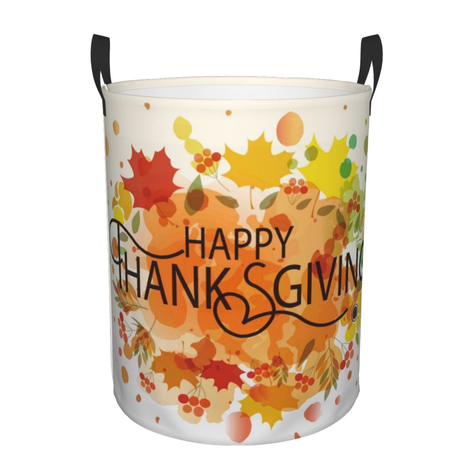 Large Laundry Basket with Handles - Happy Thanksgiving Kids Baby Dirty Clothes Laundry Hamper for Bedroom Aesthetic