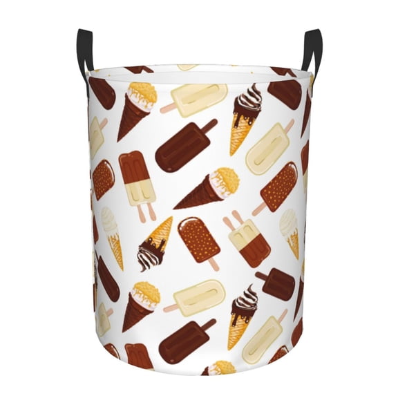 Large Laundry Basket with Handles - Ice Cream Popsicle Kids Baby Dirty Clothes Laundry Hamper for Bedroom Aesthetic