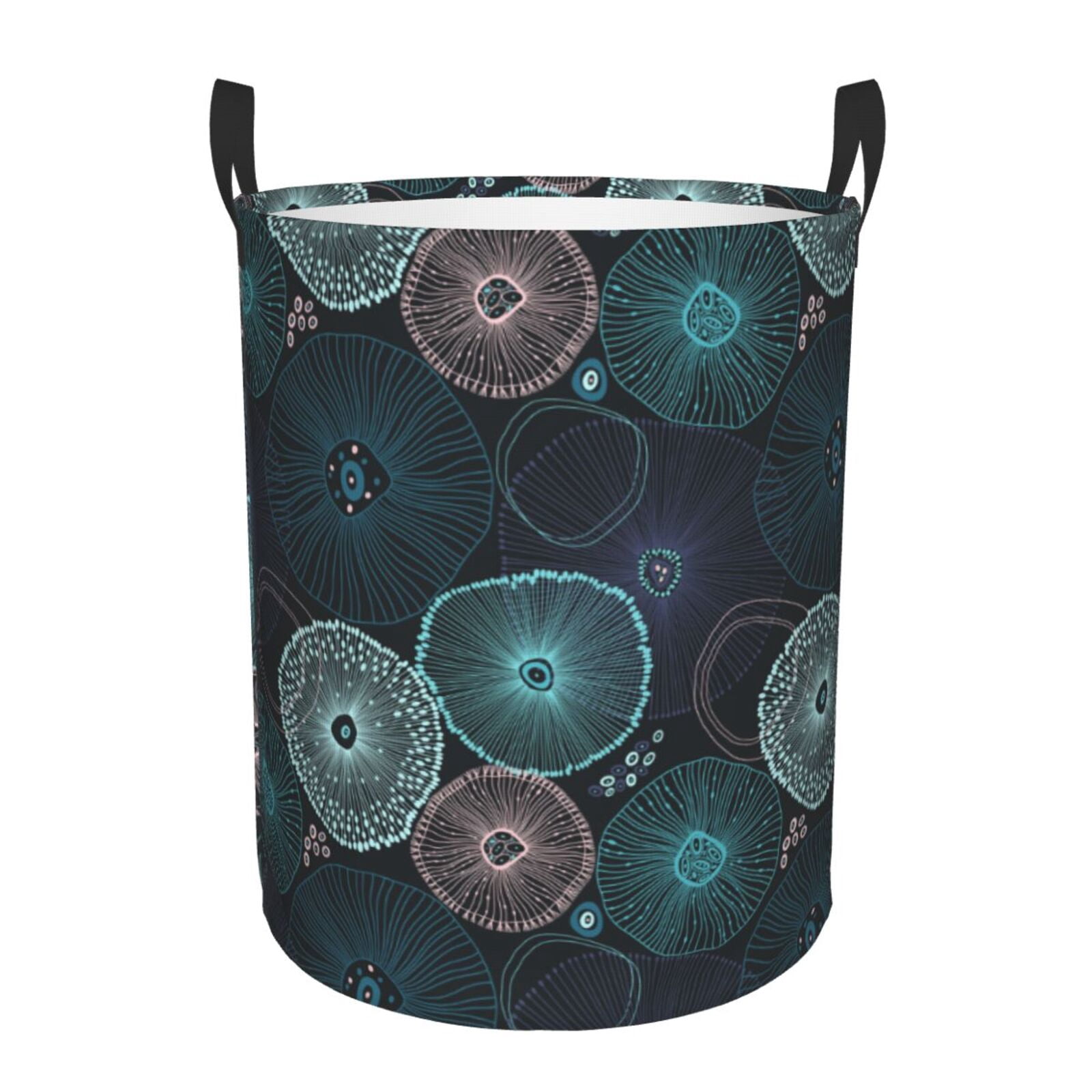 Large Laundry Basket with Handles - Jellyfish Pattern No.9028 Kids Baby Dirty Clothes Laundry Hamper for Bedroom Aesthetic