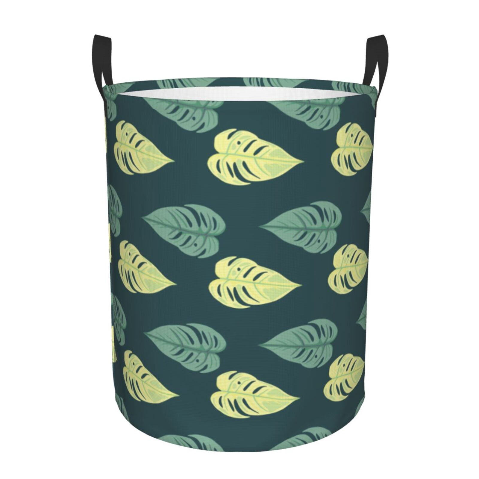 Large Laundry Basket with Handles - Jungle leaf Kids Baby Dirty Clothes Laundry Hamper for Bedroom Aesthetic