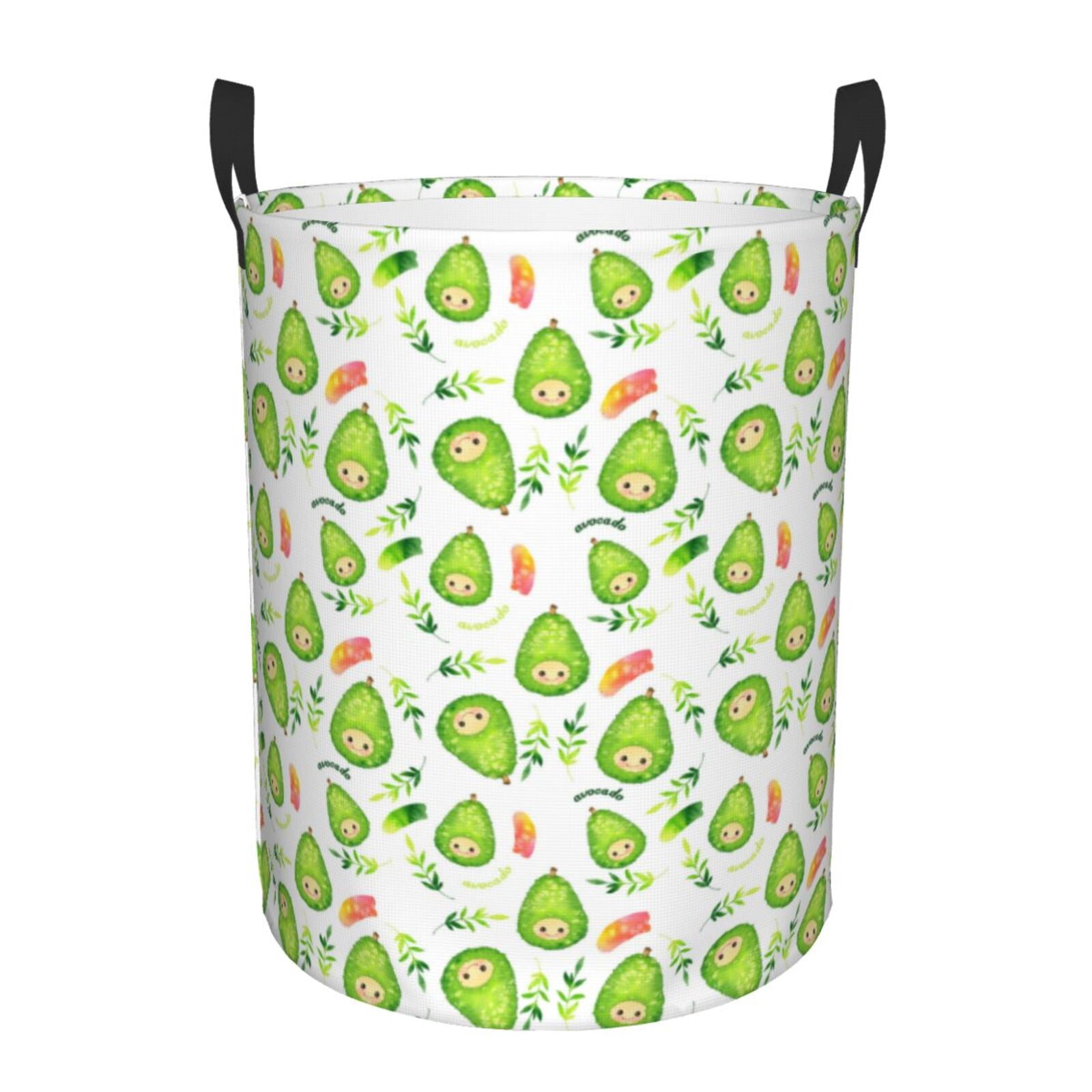 Large Laundry Basket with Handles - Kawaii Avocado Kids Baby Dirty Clothes Laundry Hamper for Bedroom Aesthetic