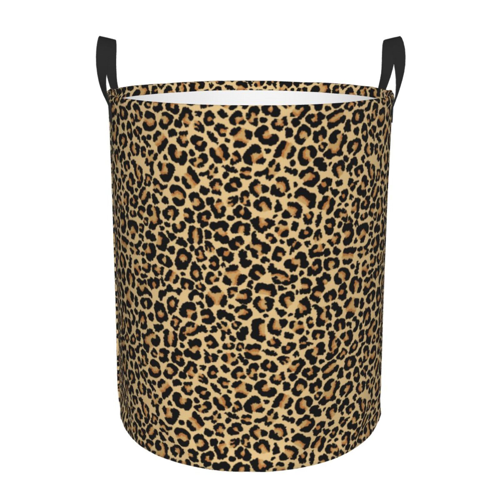Large Laundry Basket with Handles - Leopard Print Kids Baby Dirty Clothes Laundry Hamper for Bedroom Aesthetic