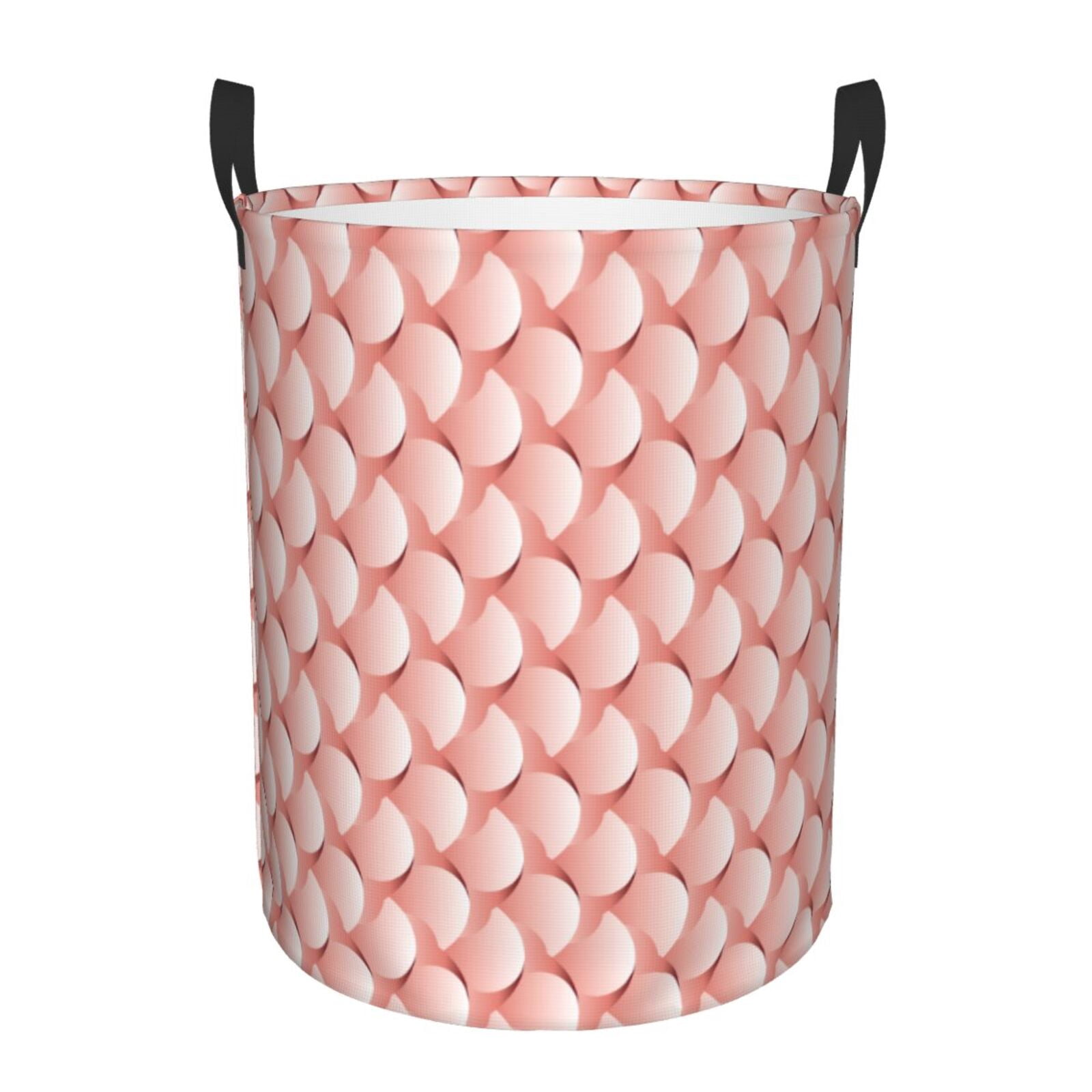 Large Laundry Basket with Handles - Light red scale bubble Kids Baby Dirty Clothes Laundry Hamper for Bedroom Aesthetic
