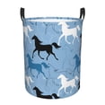 thumbnail image 1 of Large Laundry Basket with Handles - Minimalist Line Horse Black White Kids Baby Dirty Clothes Laundry Hamper for Bedroom Aesthetic, 1 of 5
