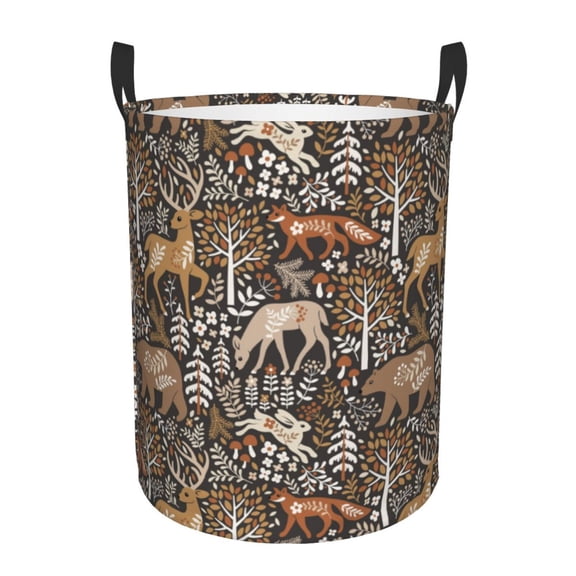 Large Laundry Basket with Handles - Moose fox bear leaf tree Kids Baby Dirty Clothes Laundry Hamper for Bedroom Aesthetic