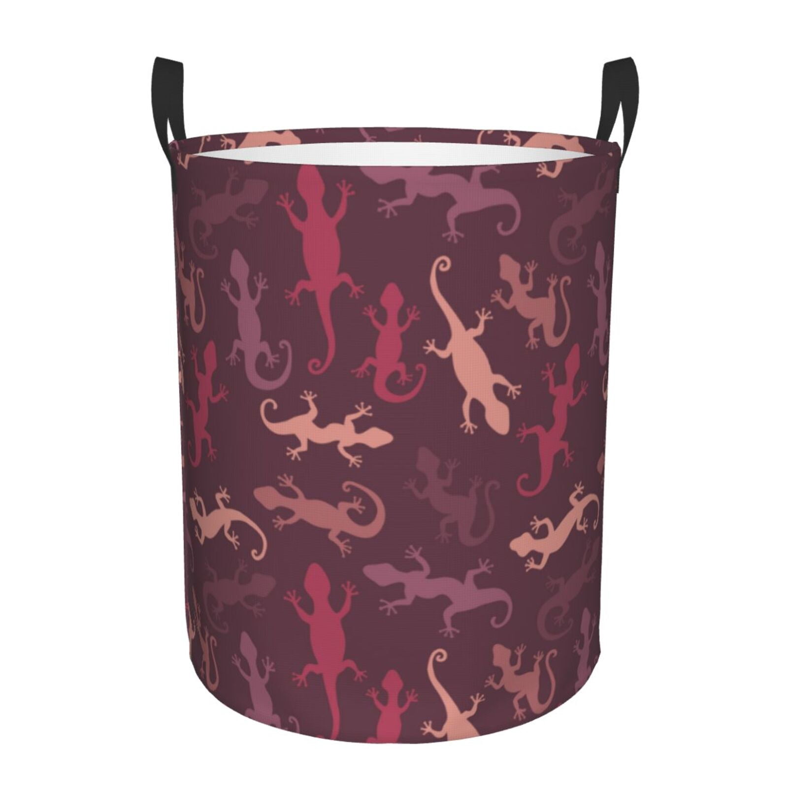 Large Laundry Basket with Handles - Painted Gecko Lizard Kids Baby Dirty Clothes Laundry Hamper for Bedroom Aesthetic