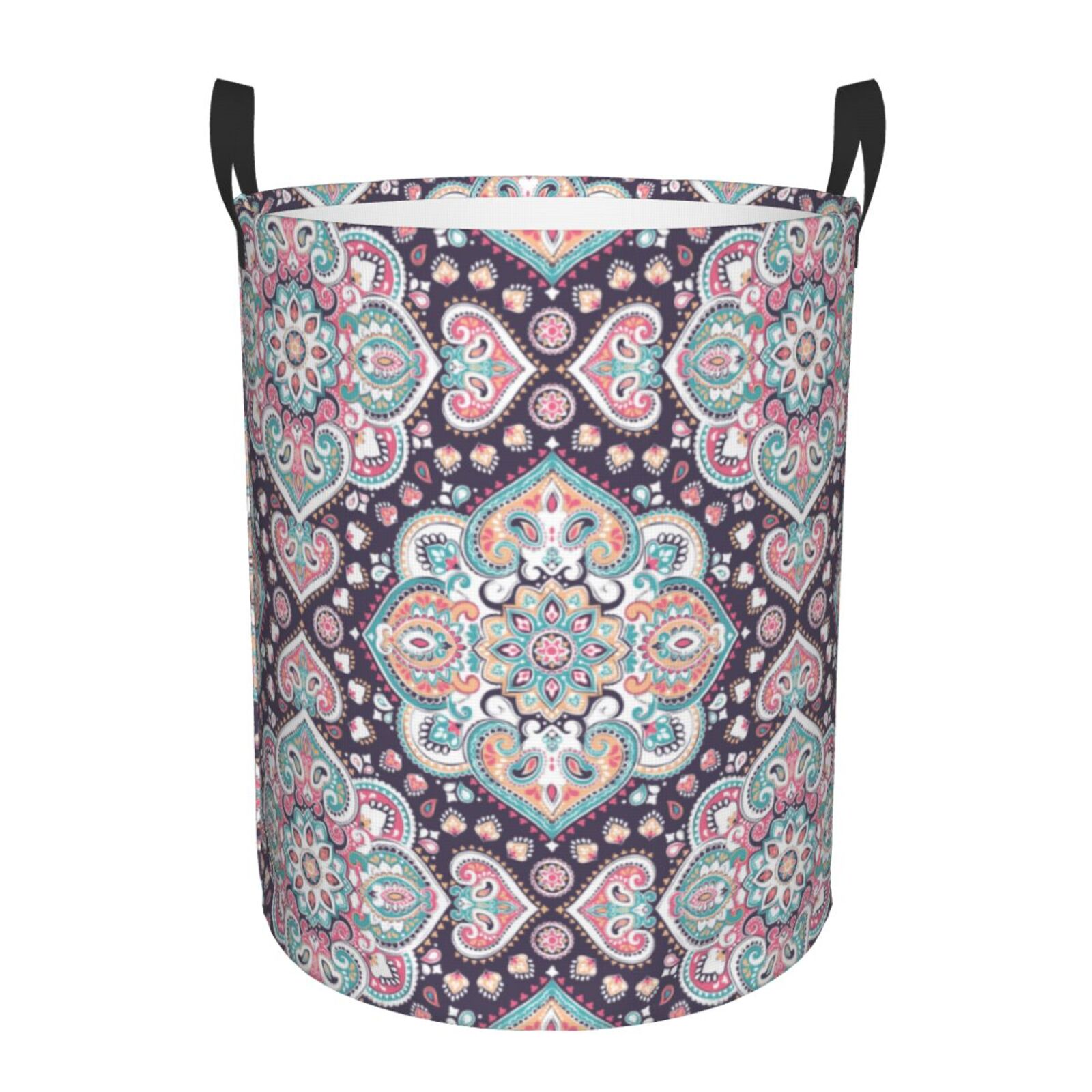 Large Laundry Basket with Handles - Paisley Pattern No.9036 Kids Baby Dirty Clothes Laundry Hamper for Bedroom Aesthetic