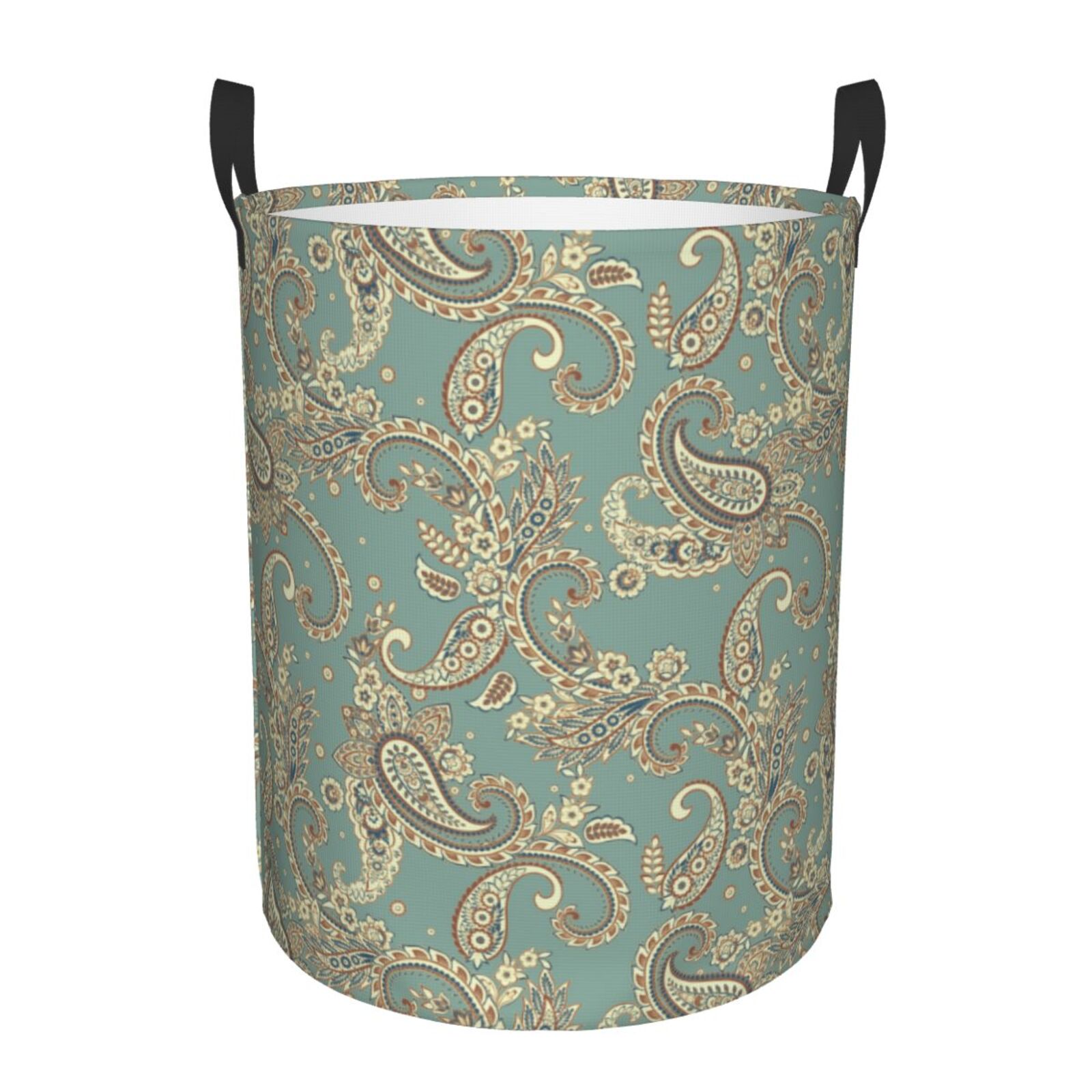 Large Laundry Basket with Handles - Paisley Pattern No.9071 Kids Baby Dirty Clothes Laundry Hamper for Bedroom Aesthetic