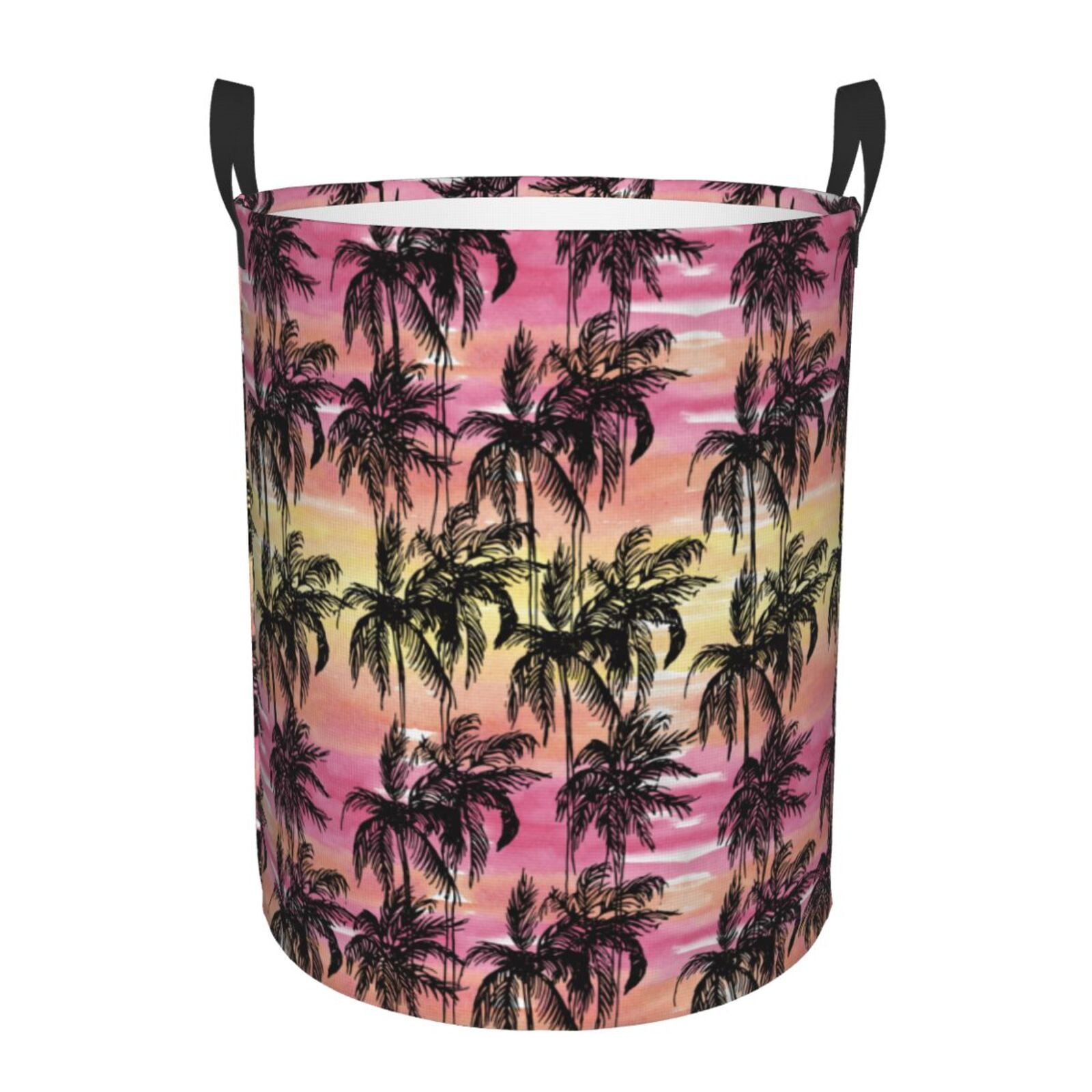 Large Laundry Basket with Handles - Palm tree_AA Kids Baby Dirty Clothes Laundry Hamper for Bedroom Aesthetic