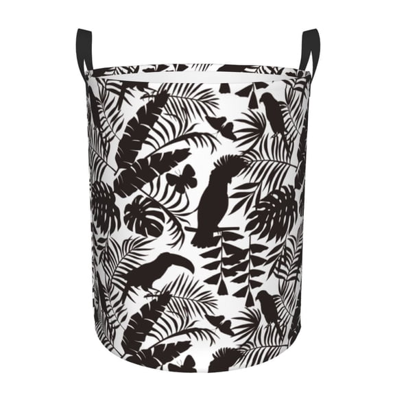 Large Laundry Basket with Handles - Parrot leaves shadow Kids Baby Dirty Clothes Laundry Hamper for Bedroom Aesthetic