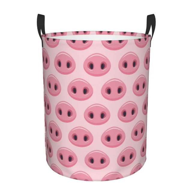 Large Laundry Basket with Handles Pig Nose Baby Kids Dirty Clothes