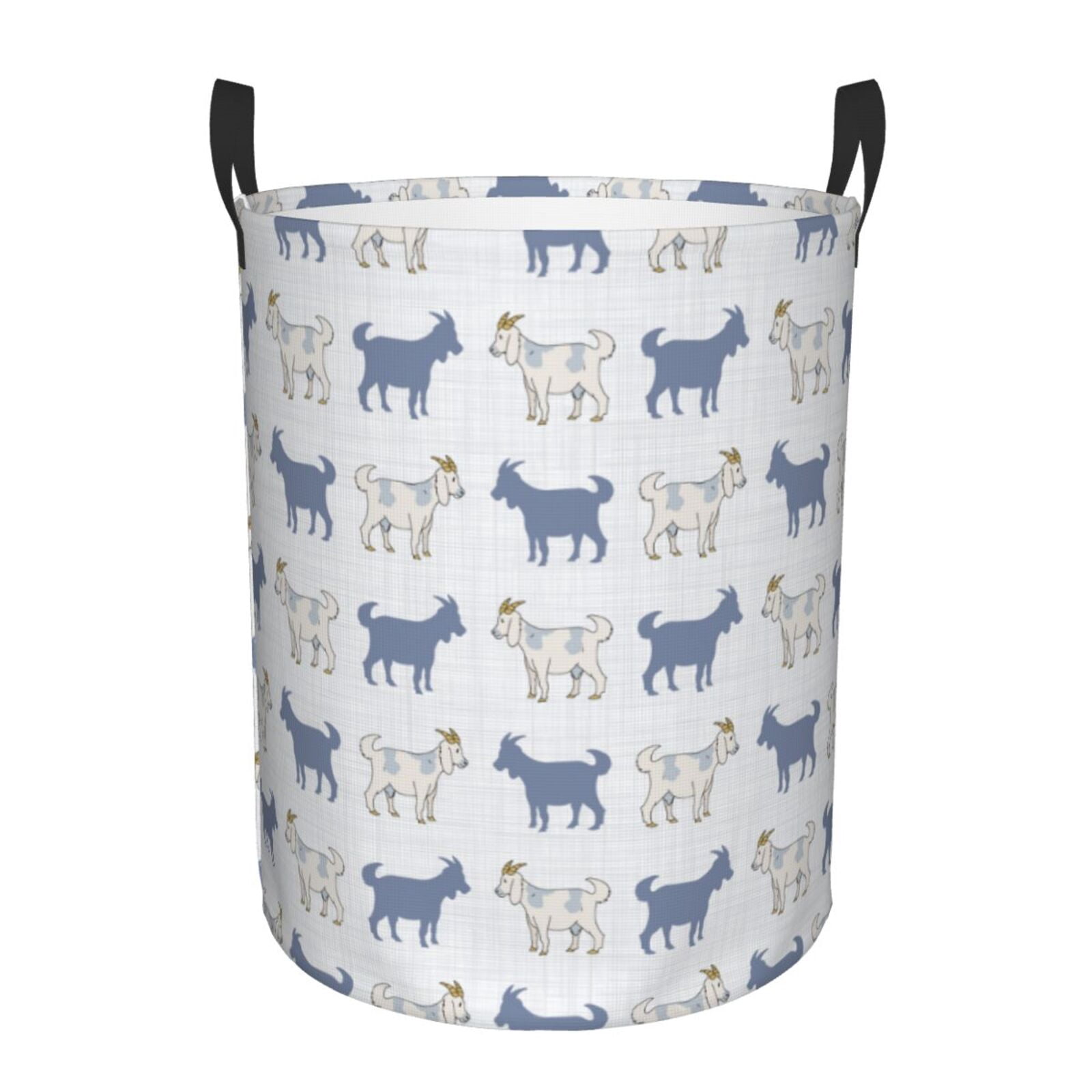 Large Laundry Basket with Handles - Plaid Cartoon Cute Goat Kids Baby Dirty Clothes Laundry Hamper for Bedroom Aesthetic
