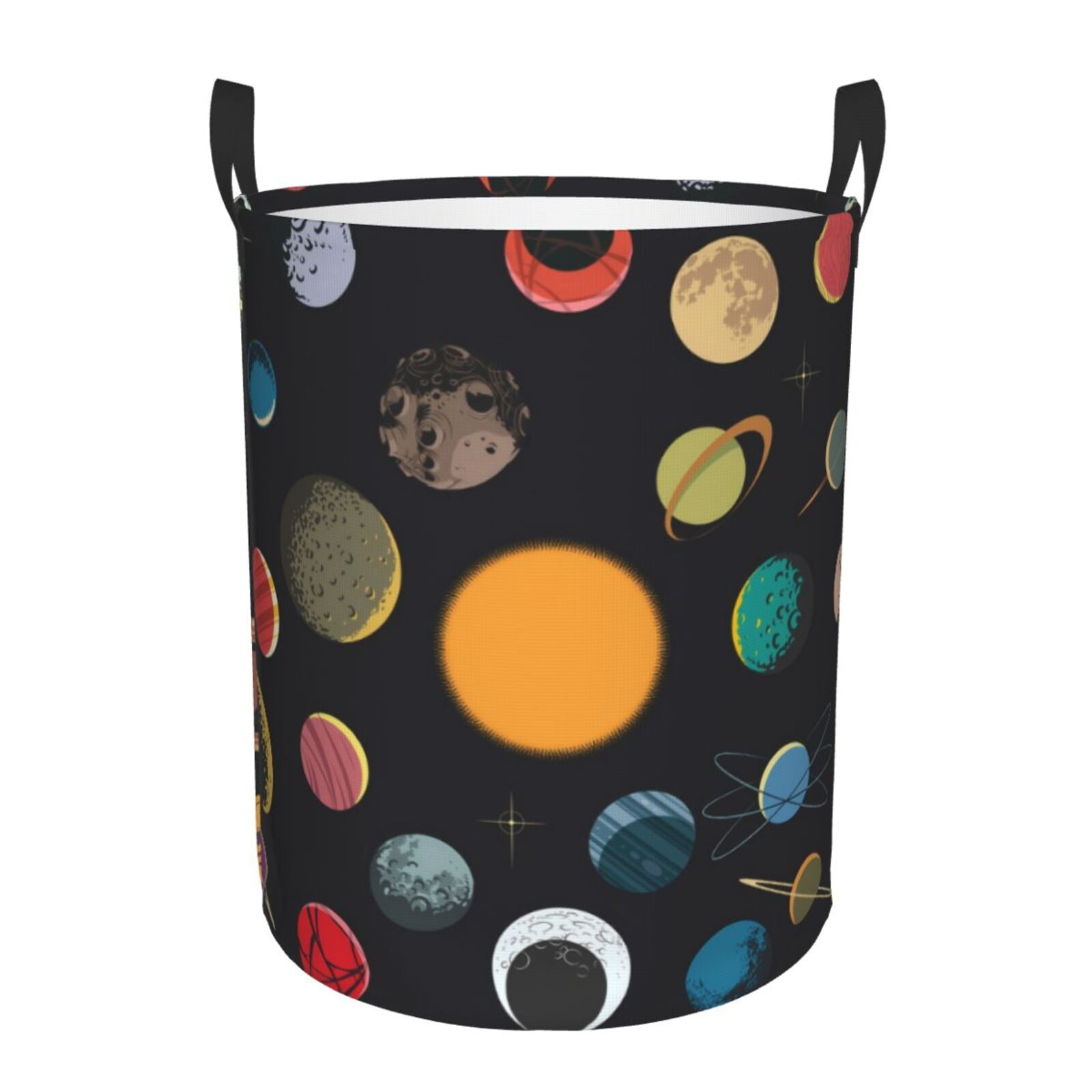 Large Laundry Basket with Handles - Planets And Their Moons Kids Baby Dirty Clothes Laundry Hamper for Bedroom Aesthetic