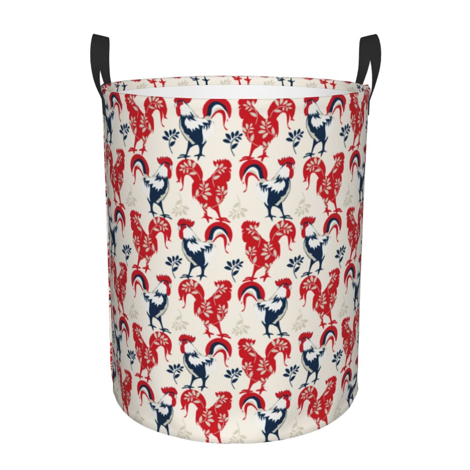 Large Laundry Basket with Handles - Roosters Kids Baby Dirty Clothes Laundry Hamper for Bedroom Aesthetic