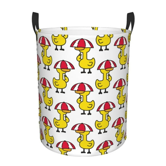 Large Laundry Basket with Handles - Rubber Duck Chicken Bird Kids Baby Dirty Clothes Laundry Hamper for Bedroom Aesthetic