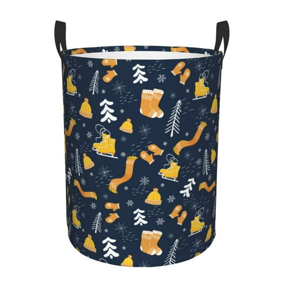 Large Laundry Basket with Handles - Scarf Ski Shoes sock Kids Baby Dirty Clothes Laundry Hamper for Bedroom Aesthetic