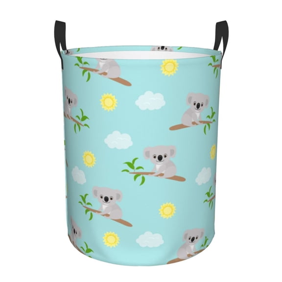 Large Laundry Basket with Handles - Sun Clouds Koala Kids Baby Dirty Clothes Laundry Hamper for Bedroom Aesthetic