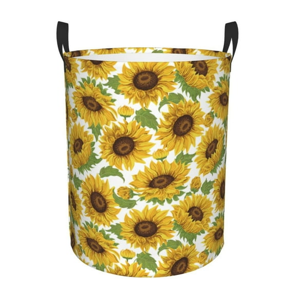 Large Laundry Basket with Handles - Sunflowers Aesthetic Floral Kids Baby Dirty Clothes Laundry Hamper for Bedroom Aesthetic