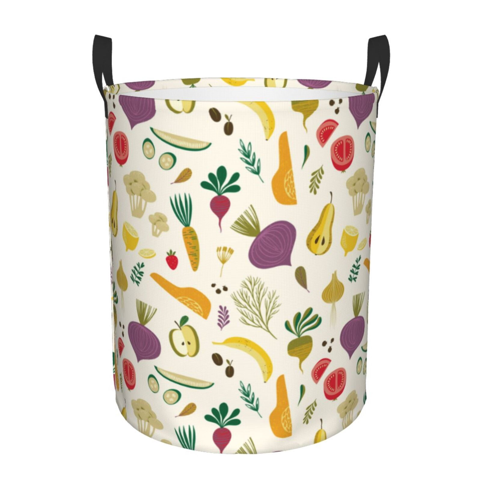 Large Laundry Basket with Handles - Vegetable Kids Baby Dirty Clothes Laundry Hamper for Bedroom Aesthetic