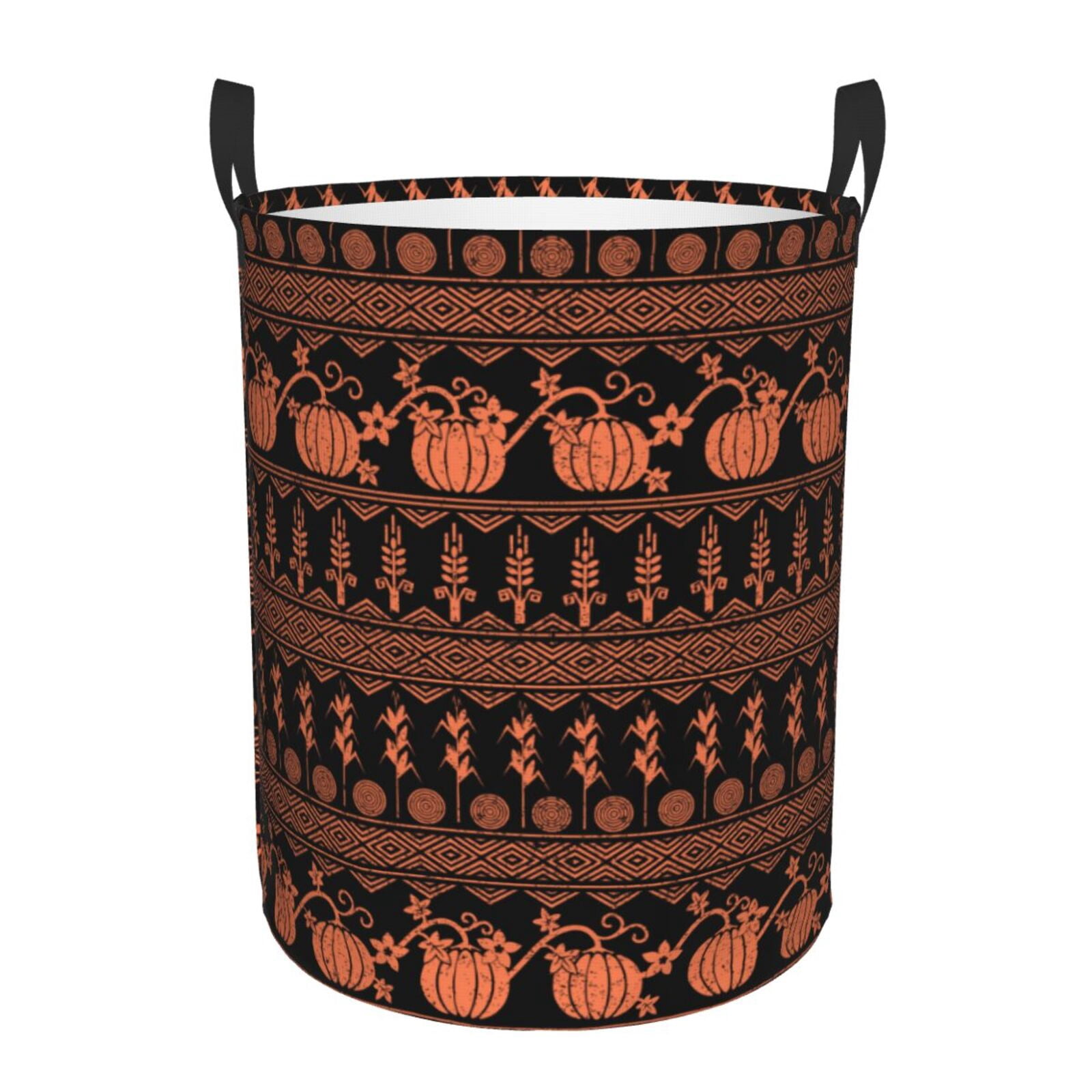 Large Laundry Basket with Handles - Vintage Pumpkin Pattern Kids Baby Dirty Clothes Laundry Hamper for Bedroom Aesthetic