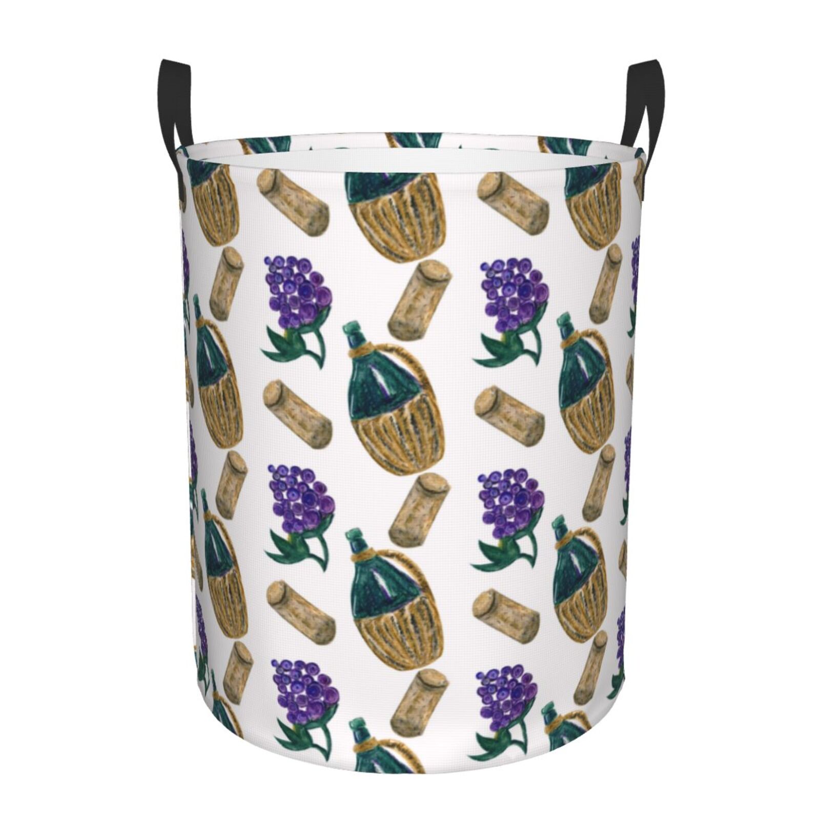 Large Laundry Basket with Handles - Wine grape Print No.J927 Kids Baby Dirty Clothes Laundry Hamper for Bedroom Aesthetic