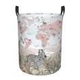 thumbnail image 1 of Large Laundry Basket with Handles - World Map With Safari Animals Kids Baby Dirty Clothes Laundry Hamper for Bedroom Aesthetic, 1 of 5