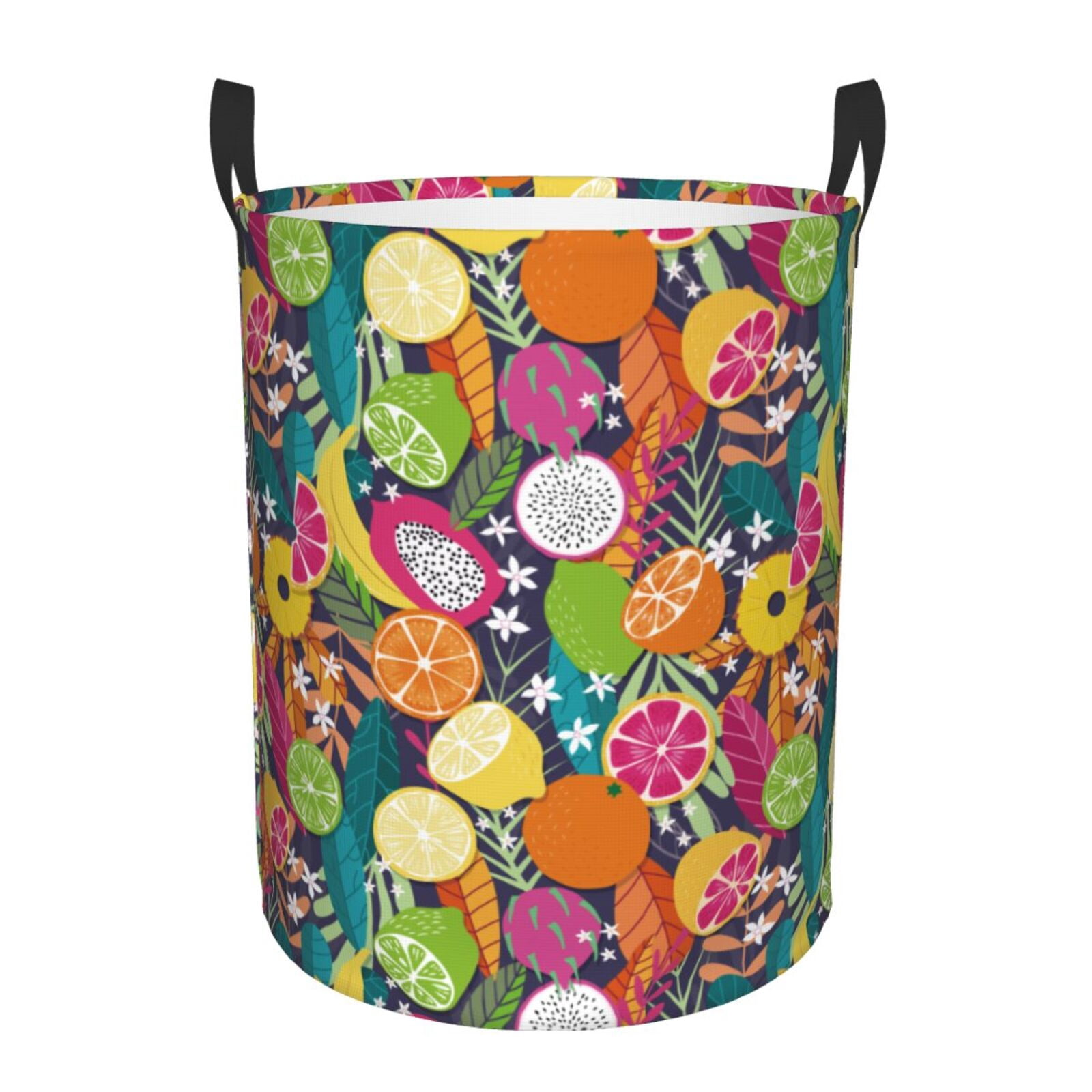 Large Laundry Basket with Handles - Yuzu dragon fruit Kids Baby Dirty Clothes Laundry Hamper for Bedroom Aesthetic