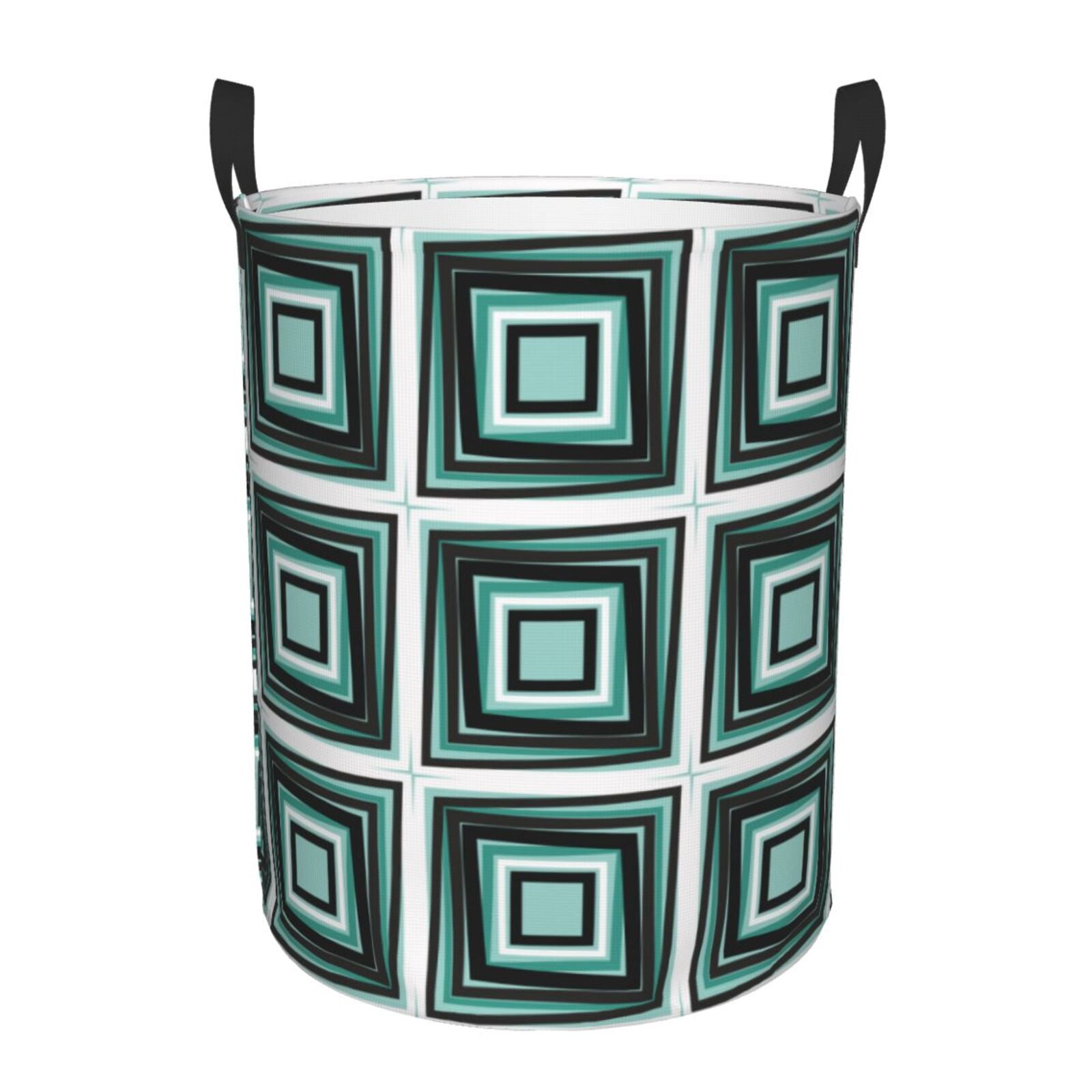 Large Laundry Basket with Handles - abstractly squares pattern Kids Baby Dirty Clothes Laundry Hamper for Bedroom Aesthetic