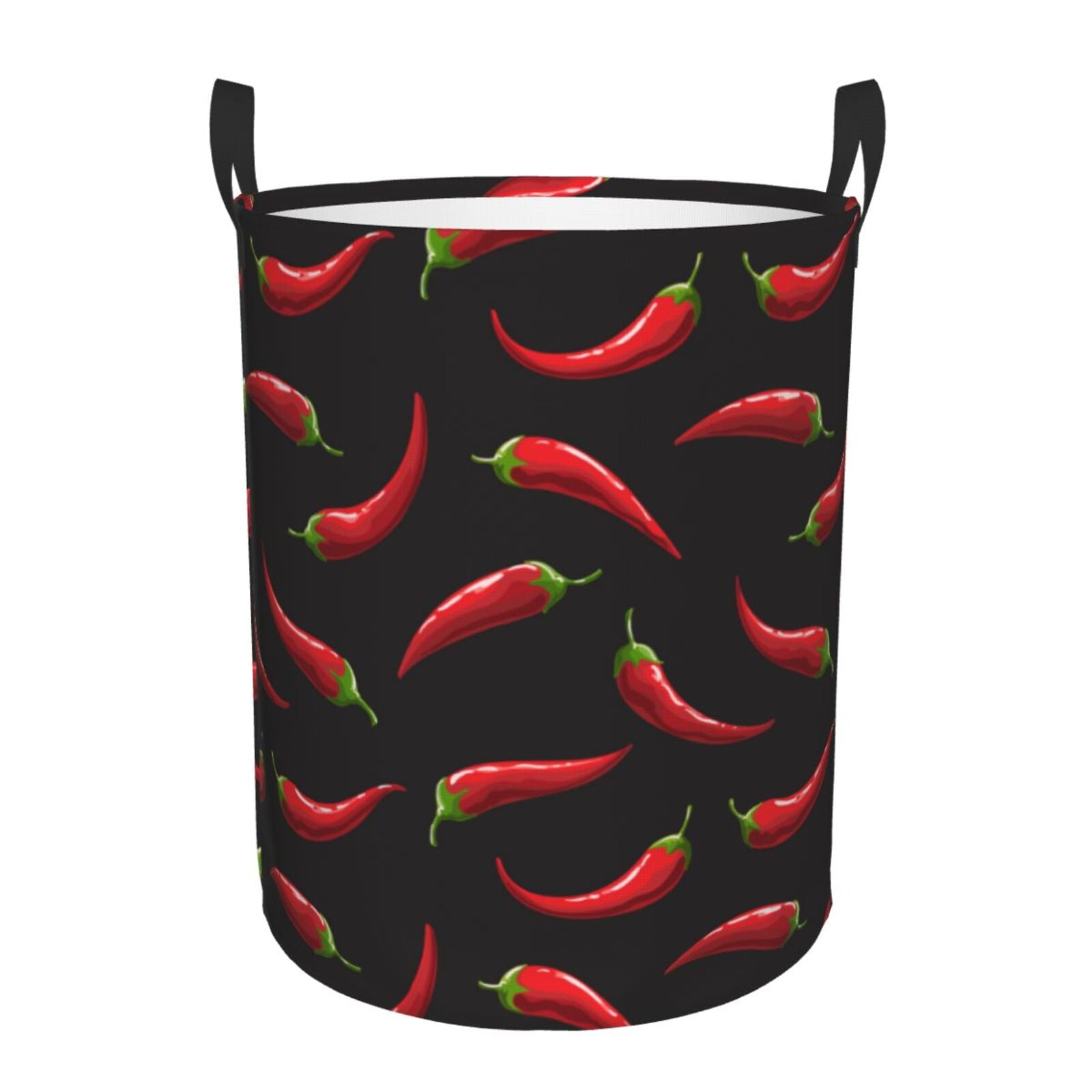 Large Laundry Basket with Handles - bell Pepper black Kids Baby Dirty Clothes Laundry Hamper for Bedroom Aesthetic