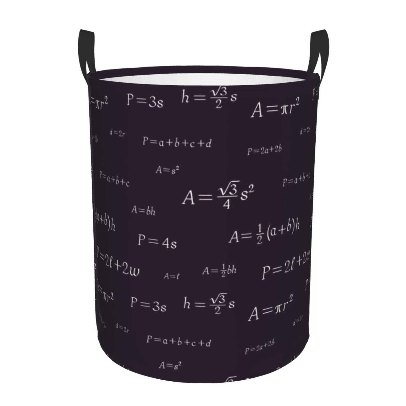 Large Laundry Basket with Handles - black Math Print funny Kids Baby Dirty Clothes Laundry Hamper for Bedroom Aesthetic