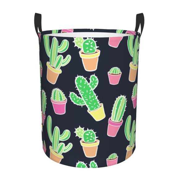 Large Laundry Basket with Handles - cartoon Cactus potted plant Kids Baby Dirty Clothes Laundry Hamper for Bedroom Aesthetic