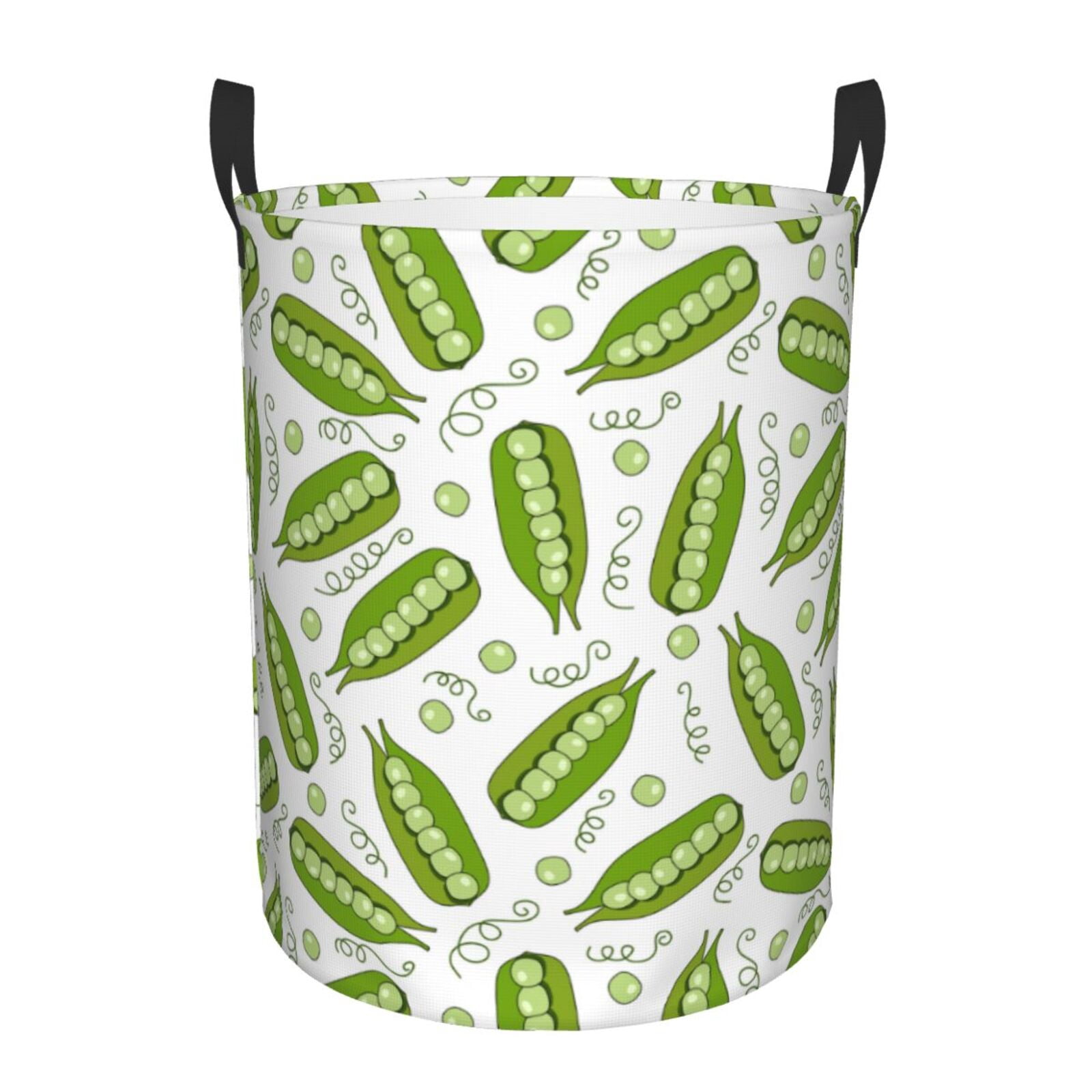 Large Laundry Basket with Handles - cartoon green Peas Kids Baby Dirty Clothes Laundry Hamper for Bedroom Aesthetic