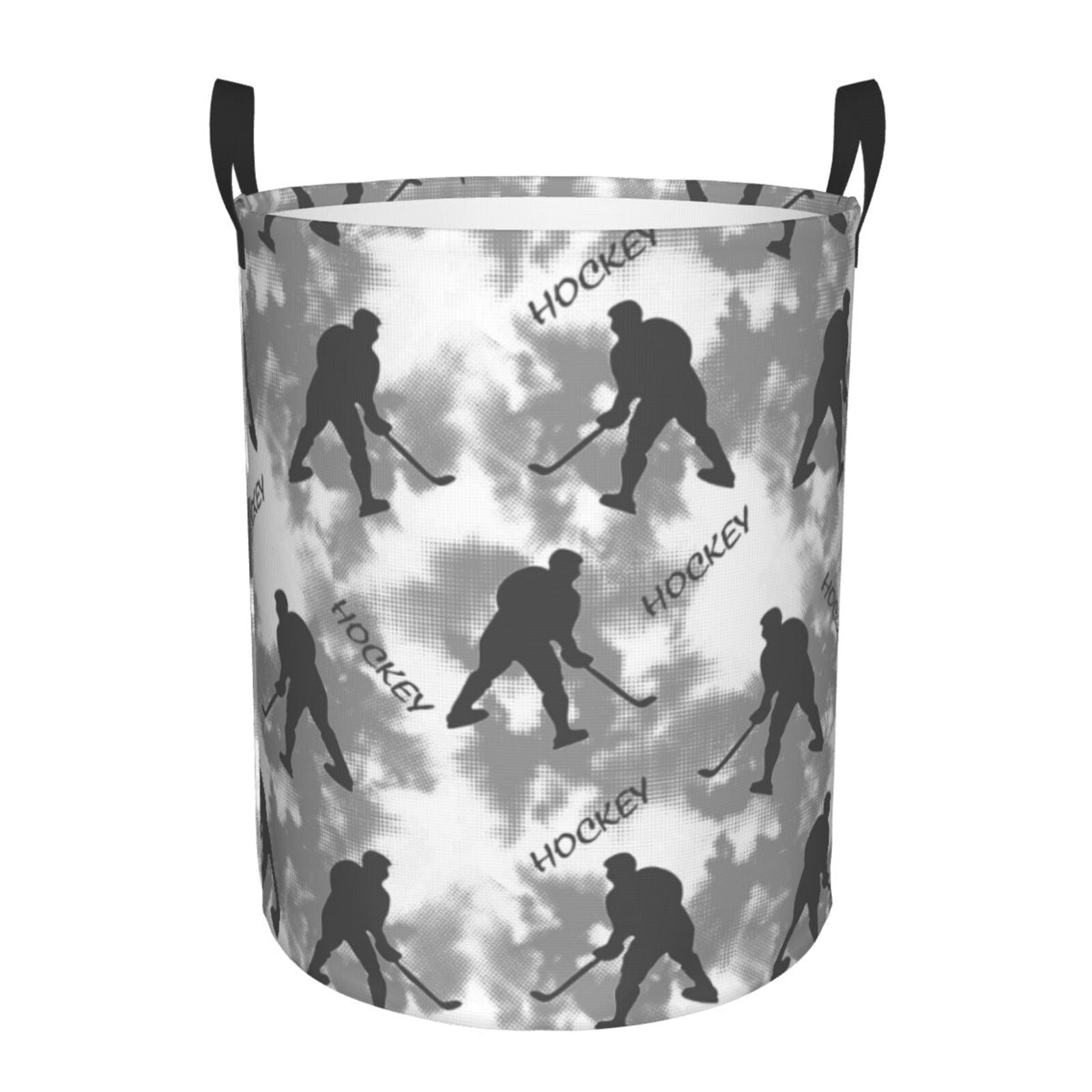 Large Laundry Basket with Handles - cool hockey players grey Kids Baby Dirty Clothes Laundry Hamper for Bedroom Aesthetic