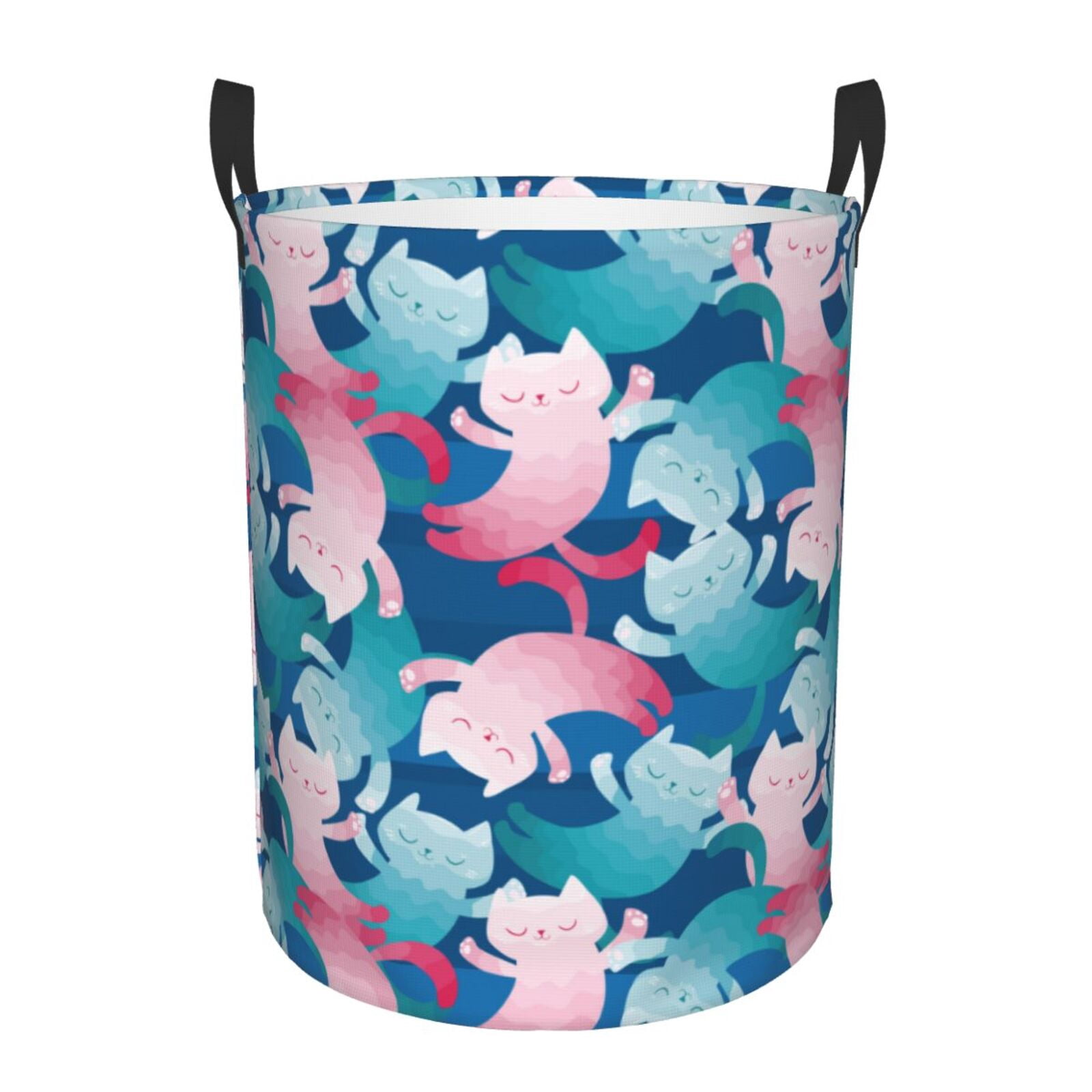 Large Laundry Basket with Handles - dancing cat Kids Baby Dirty Clothes Laundry Hamper for Bedroom Aesthetic