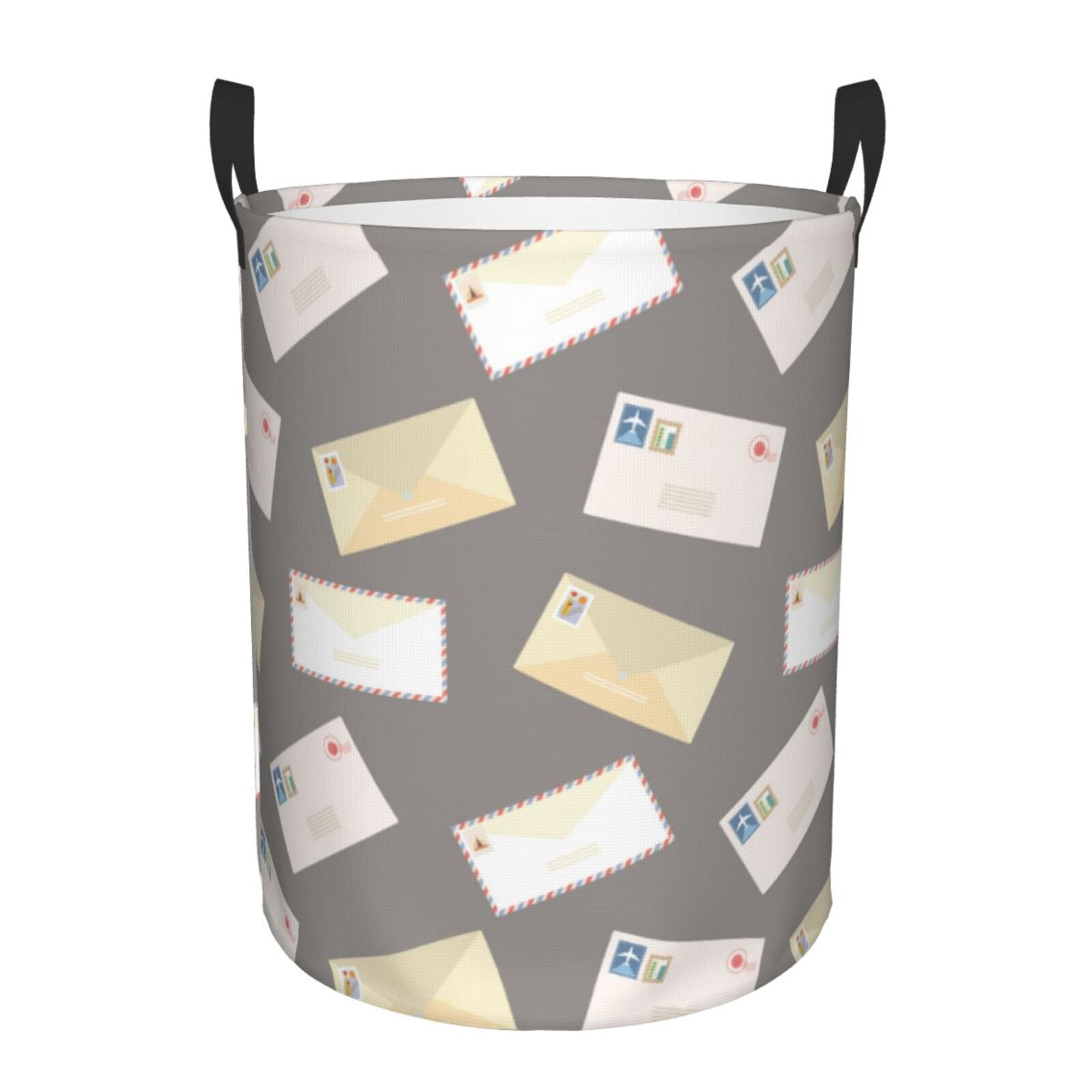 Large Laundry Basket with Handles - envelope Pattern Kids Baby Dirty Clothes Laundry Hamper for Bedroom Aesthetic