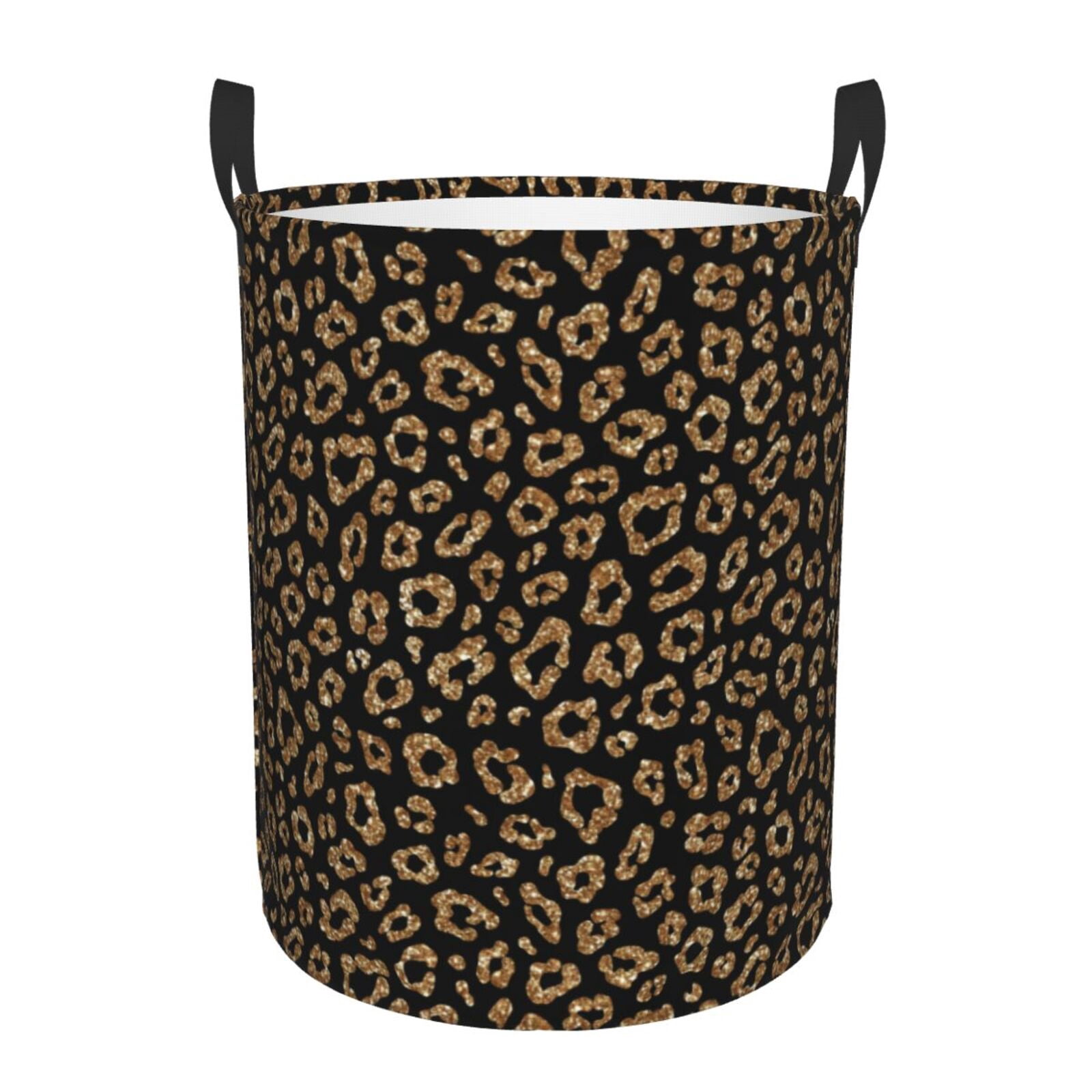 Large Laundry Basket with Handles - fashion golden glitter black Kids Baby Dirty Clothes Laundry Hamper for Bedroom Aesthetic