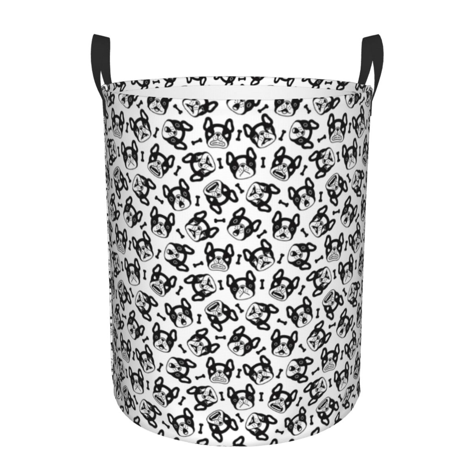 Large Laundry Basket with Handles - funny Cute French Bulldog_B Kids Baby Dirty Clothes Laundry Hamper for Bedroom Aesthetic